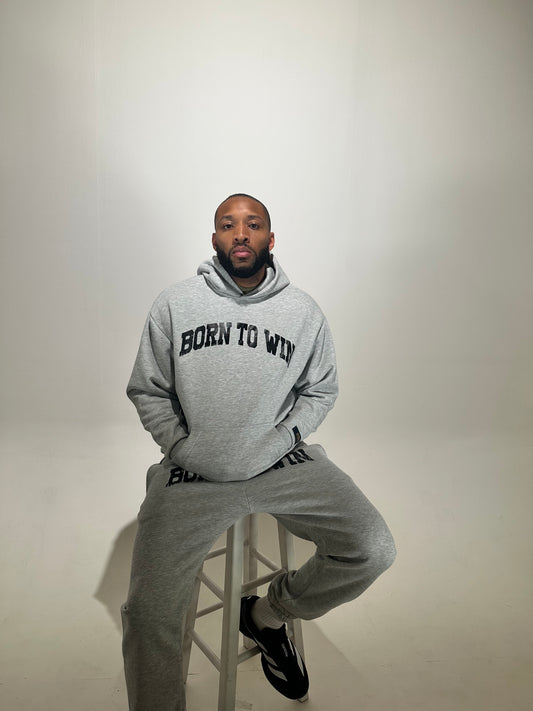 Born to win hoodie (Heather Grey)